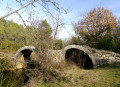 La Tour de Vias et le pont roman depuis les Matelles La Tour de Vias et le pont roman depuis les Matelles